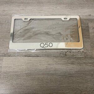 For Infiniti Q50 Mirror Chrome Finish Stainless Steel Metal License Plate Frame